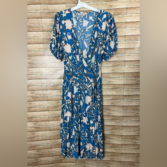 Women’s Knox Rose Wrap Midi Dress Blue Floral XXL - Picture 1 of 5